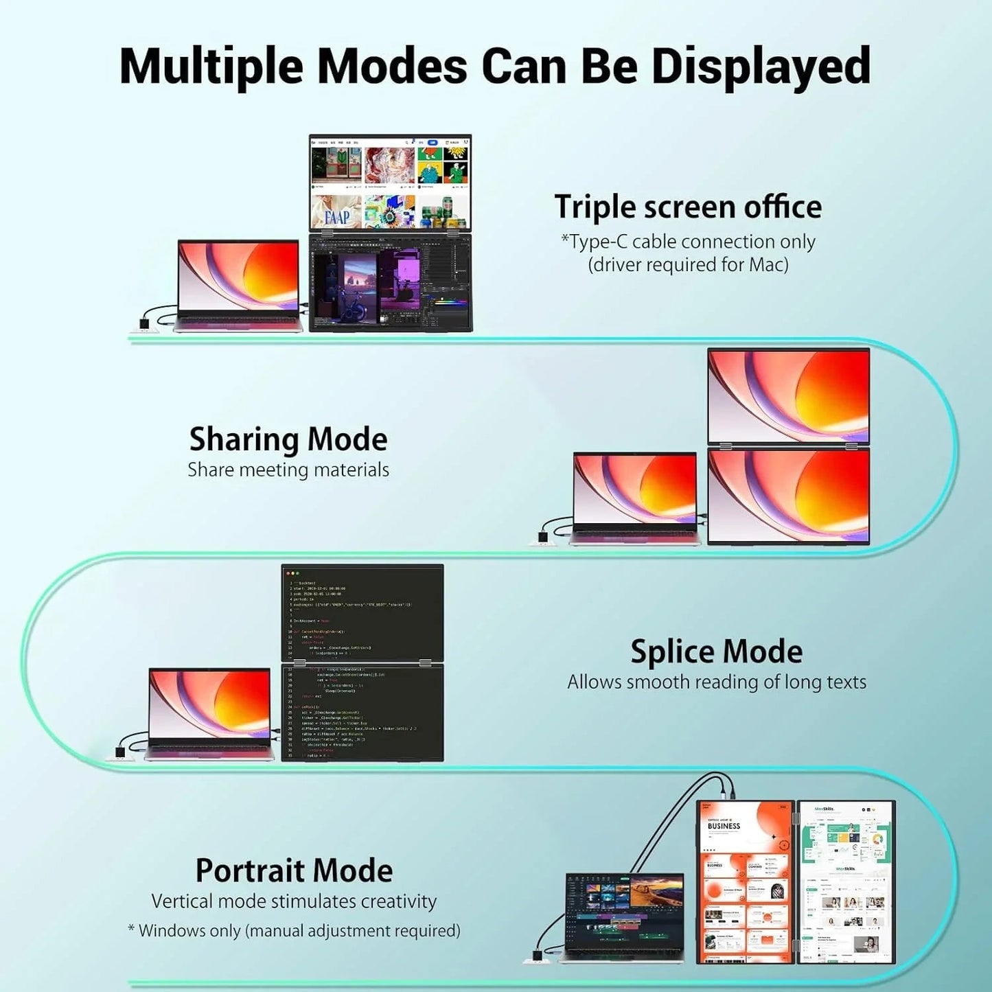InnoView Foldable 18.5" Dual Monitor-INVPM509